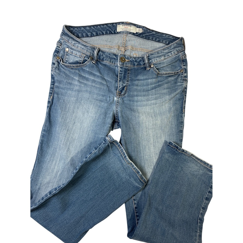 Torrid‎ Denim Retro Blue Medium Wash Stretch Bootcut Jeans Y2K Styles